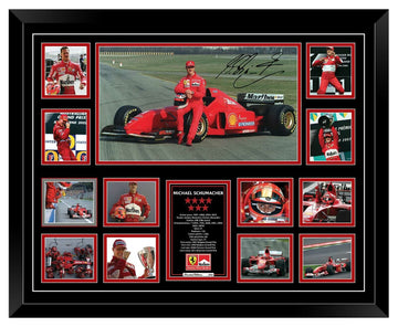 MICHAEL SCHUMACHER FERRARI SIGNED LIMITED EDITION FRAME (FREE DELIVERY AUS-WIDE)